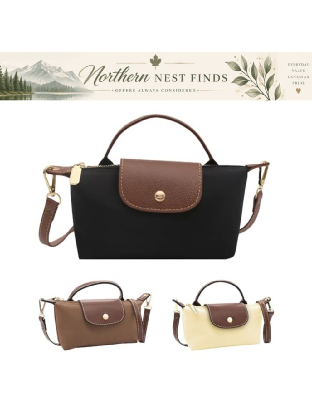 Mini Quilted Crossbody Bag with Adjustable Strap Nylon Shoulder Purse